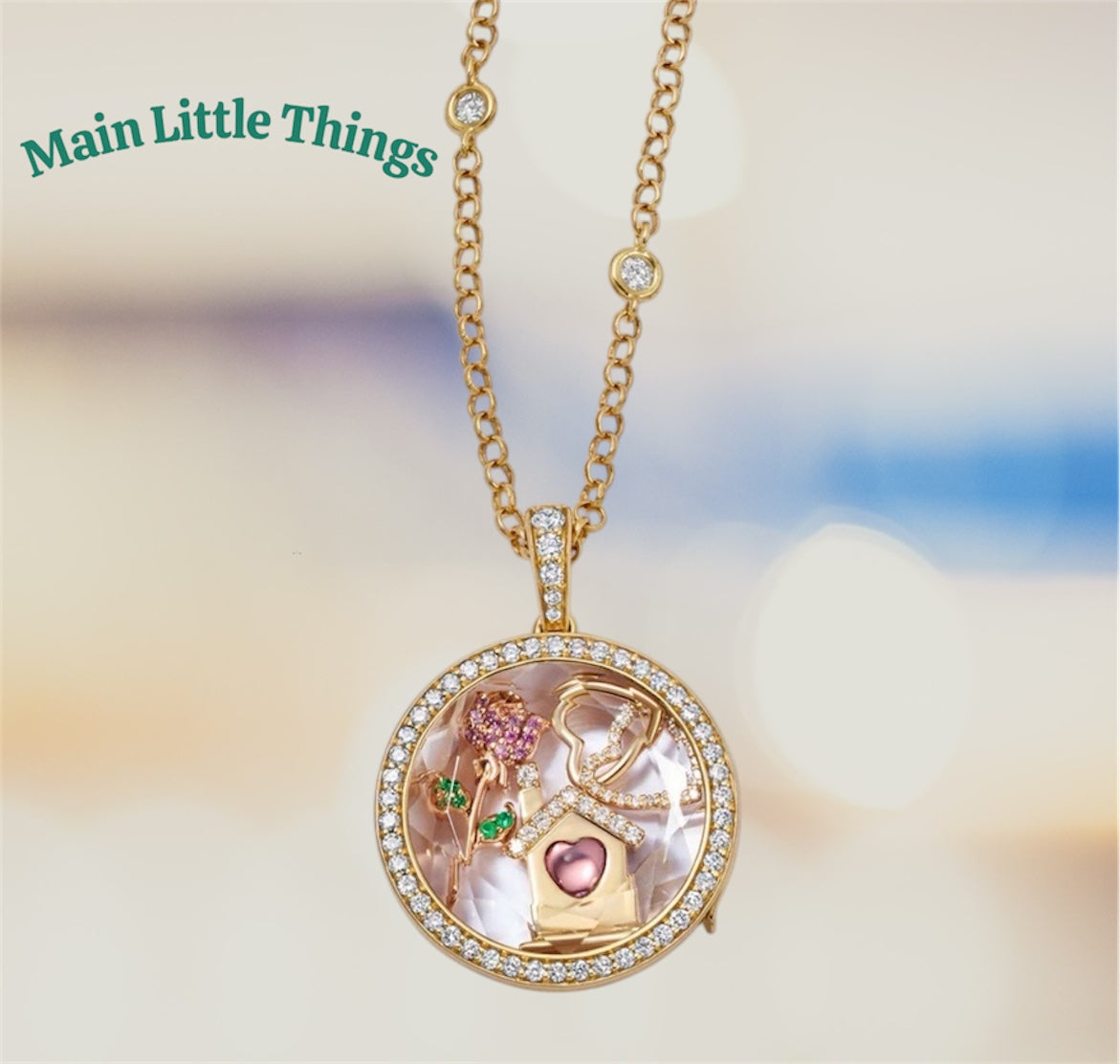 Lockable Glass Charm Pendant Locket necklaces, bracelets and rings