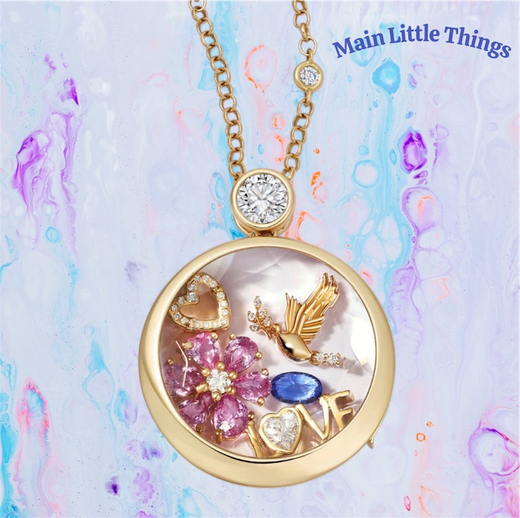 Lockable Glass Charm Pendant Locket necklaces, bracelets and rings