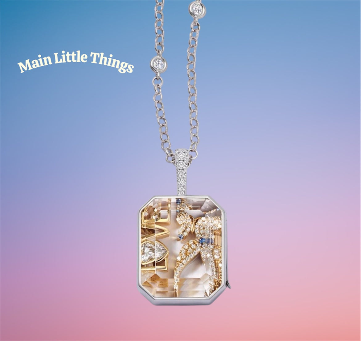 Lockable Glass Charm Pendant Locket necklaces, bracelets and rings