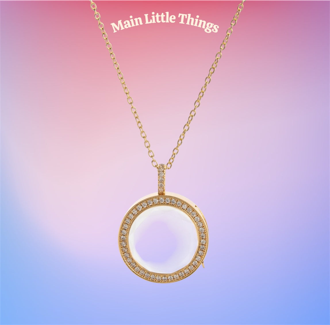 Lockable Glass Charm Pendant Locket necklaces, bracelets and rings