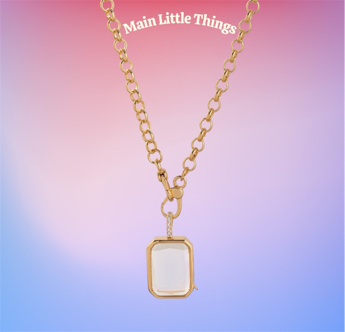 Lockable Glass Charm Pendant Locket necklaces, bracelets and rings